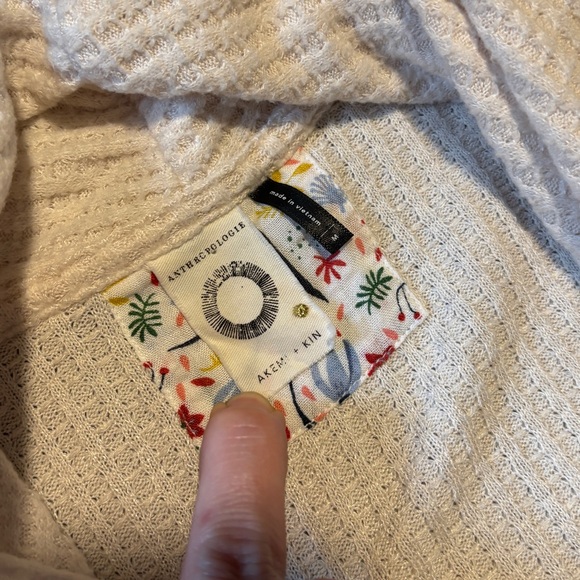 Anthropologie Cream Woodruff Drape/Wrap Sweater - Picture 3 of 5